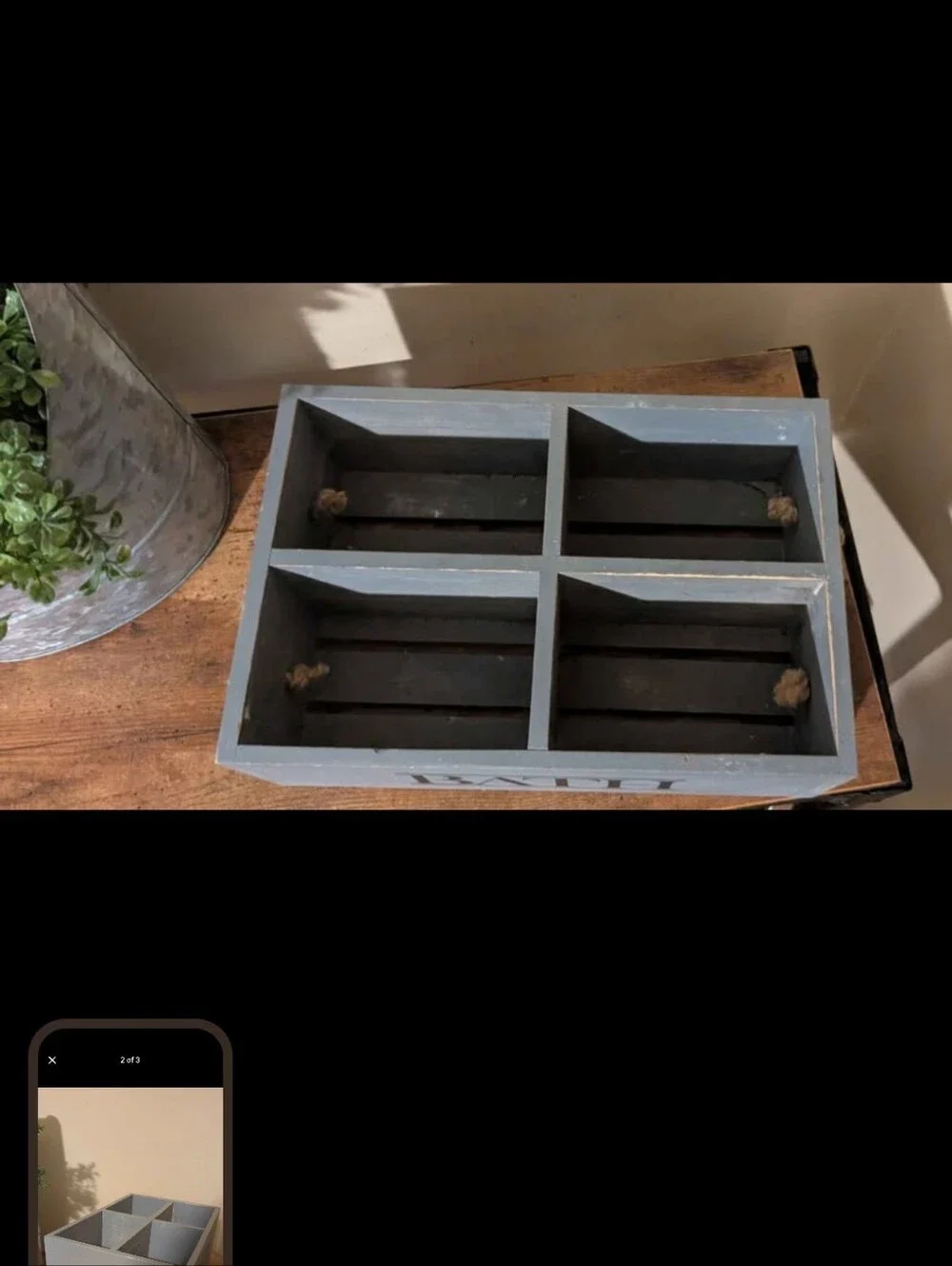 Gray Wooden Bath Caddy